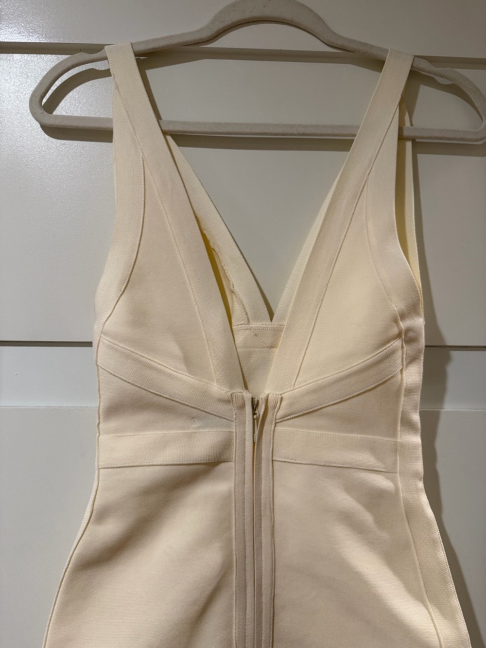 House of CB Cream V‑Neck Midi Sheath Dress - Picture 8 of 13